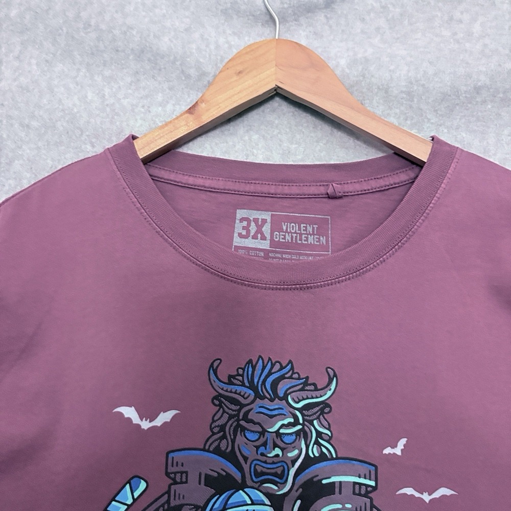 Violent Gentleman Hockey Club Shirt Mens 3XL Purple Foolish Mortals Athlete Gym - Picture 4 of 6